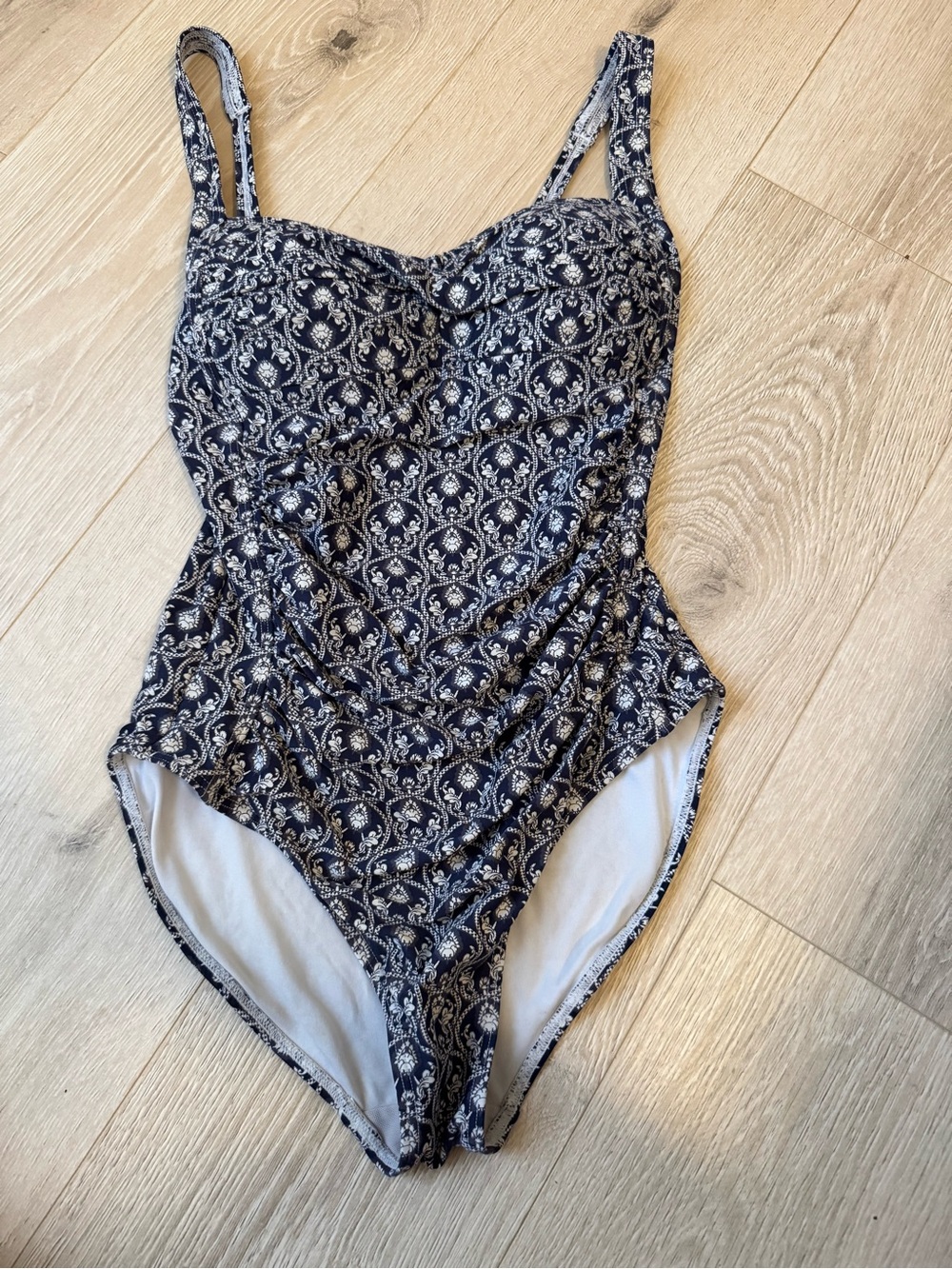 bond-eye Navy and White One-Piece Swimsuit